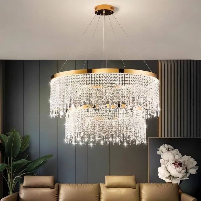Freyza - Luminara | Modern Elegant Crystal Tiered Dining Room Chandelier