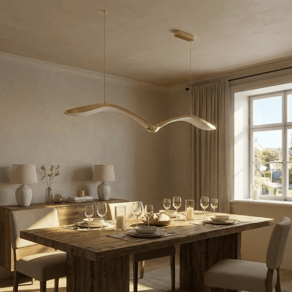 Freyza - Luminara | Modern Elegant Linear Chandelier Light with Adjustable Brightness