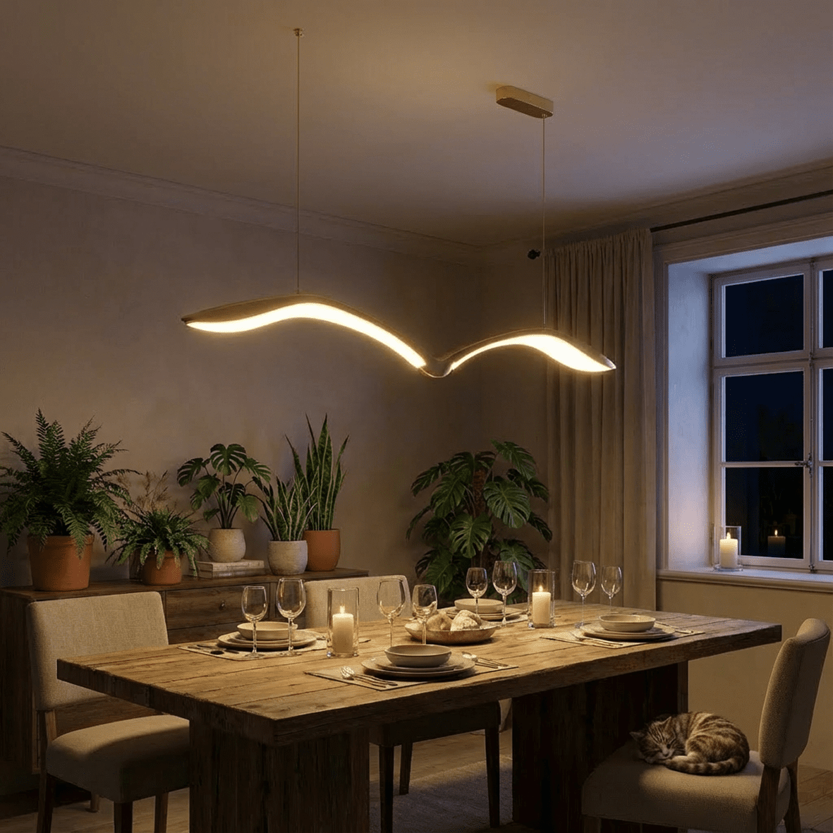Freyza - Luminara | Modern Elegant Linear Chandelier Light with Adjustable Brightness