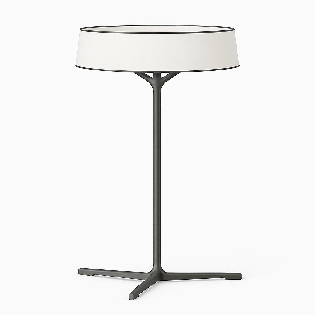 Luminara | Modern Sleek Aluminum Bedside Table Lamp with Fabric Shade 1