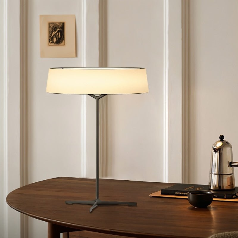 Luminara | Modern Sleek Aluminum Bedside Table Lamp with Fabric Shade 3