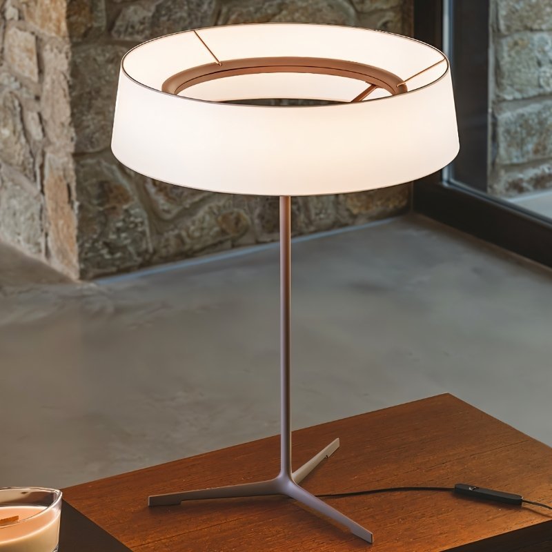Luminara | Modern Sleek Aluminum Bedside Table Lamp with Fabric Shade 4