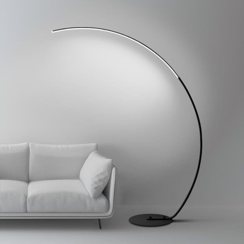 Luminara | Modern Sleek Black Arc Floor Lamp with Remote Control 2