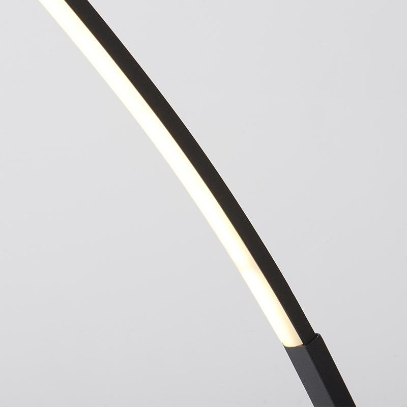 Luminara | Modern Sleek Black Arc Floor Lamp with Remote Control 5