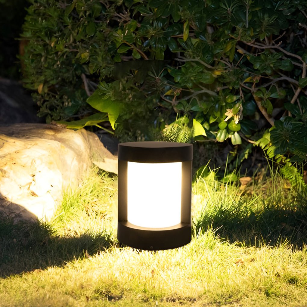 Luminara | Sleek Modern Black LED Cylindrical Bollard Landscape Light 0