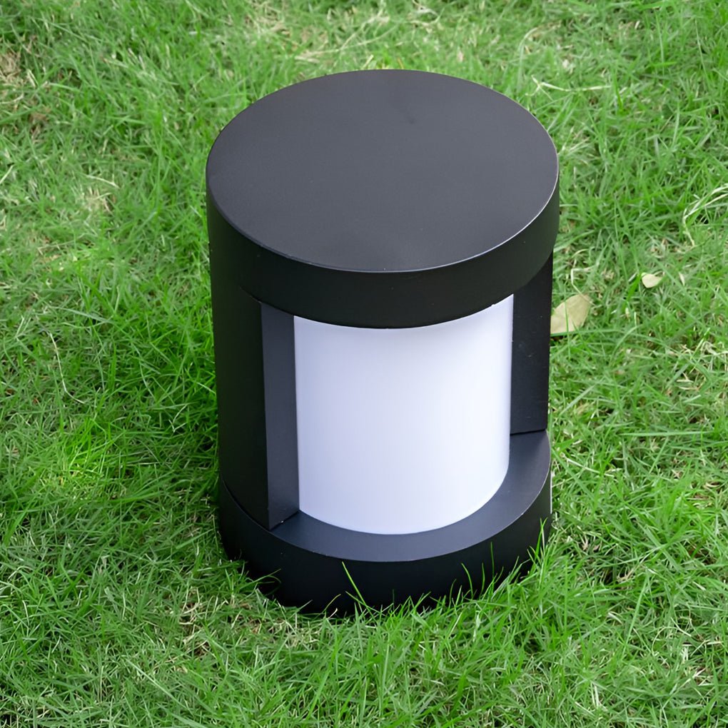 Luminara | Sleek Modern Black LED Cylindrical Bollard Landscape Light 3