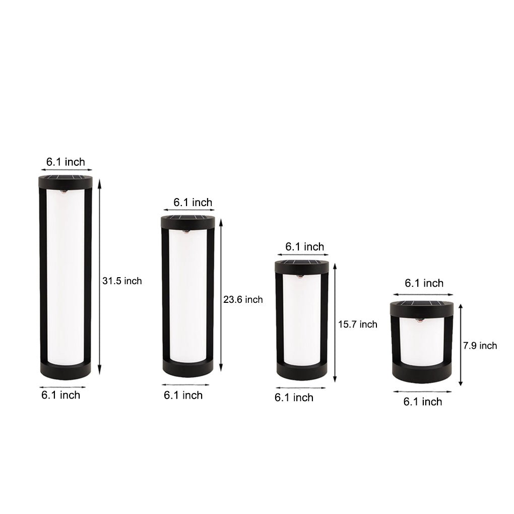 Luminara | Sleek Modern Black LED Cylindrical Bollard Landscape Light 5