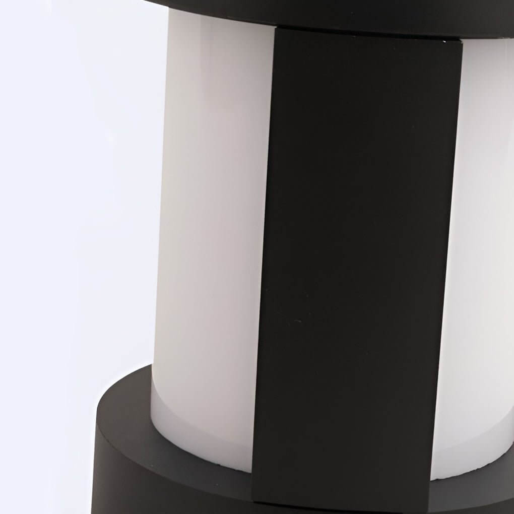 Luminara | Sleek Modern Black LED Cylindrical Bollard Landscape Light 7