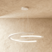 Freyza - Sleek Modern Geometric LED Chandelier with Floating Rings