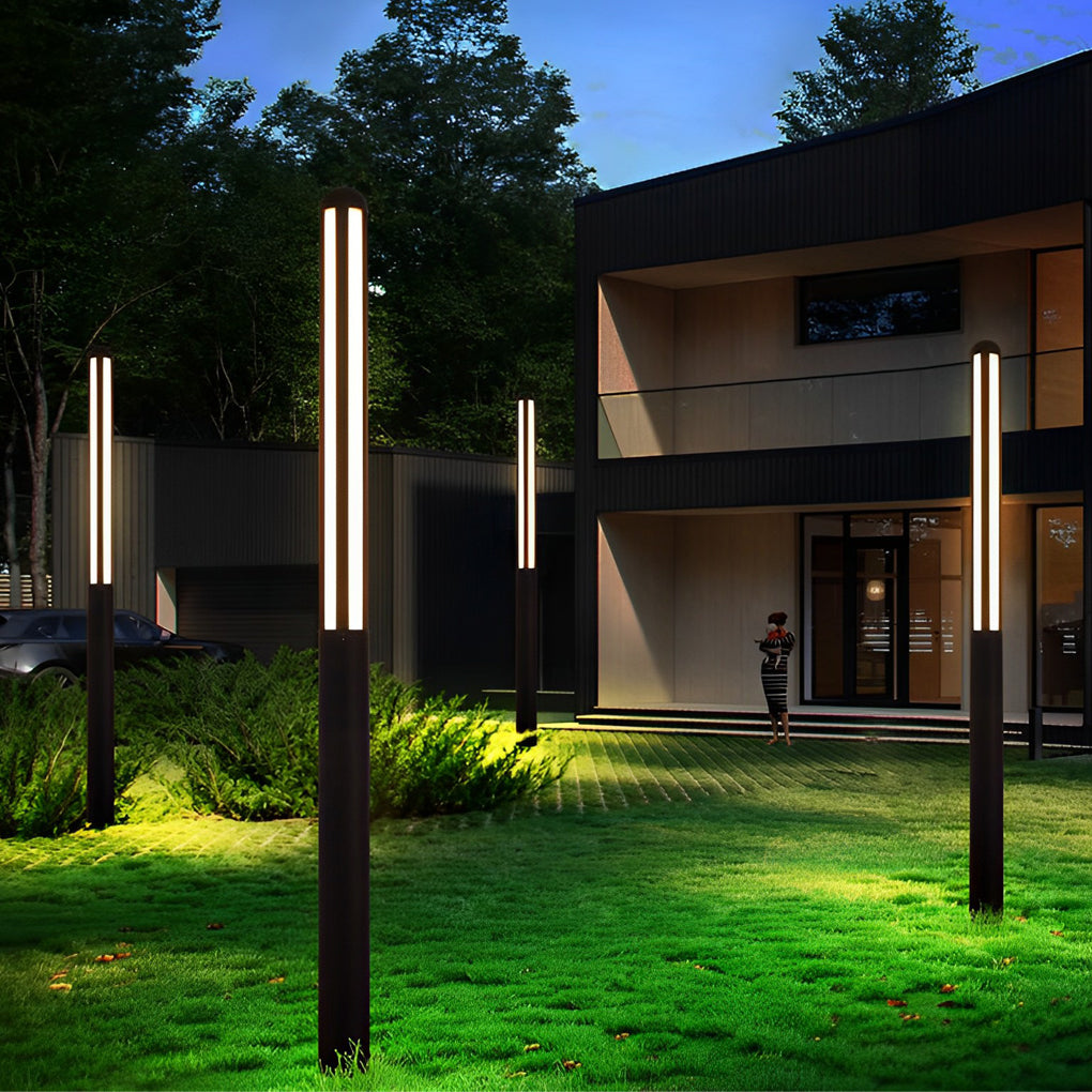 Luminara | Stylish Modern Black Outdoor LED Garden Bollard Light Fixture 0