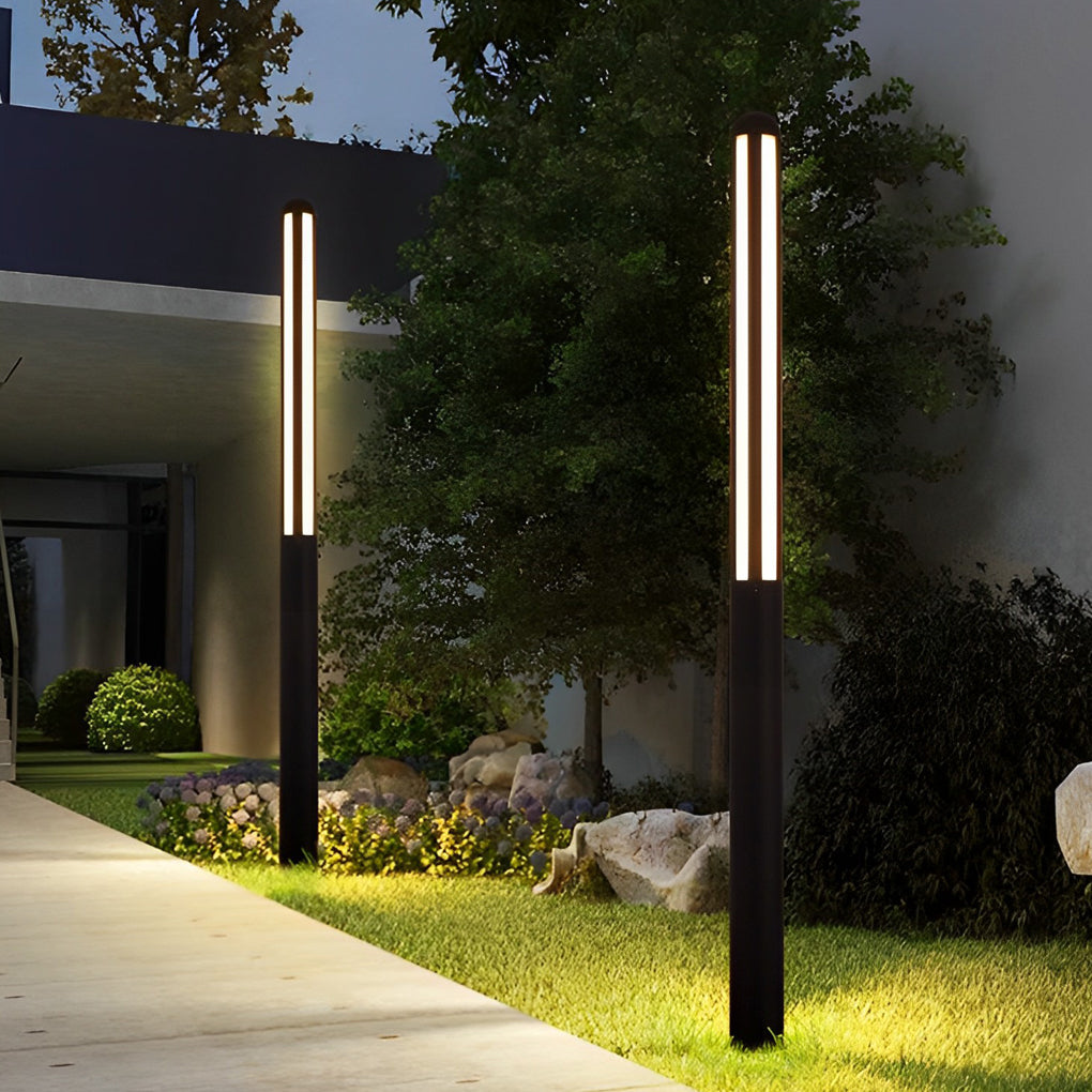 Luminara | Stylish Modern Black Outdoor LED Garden Bollard Light Fixture 1