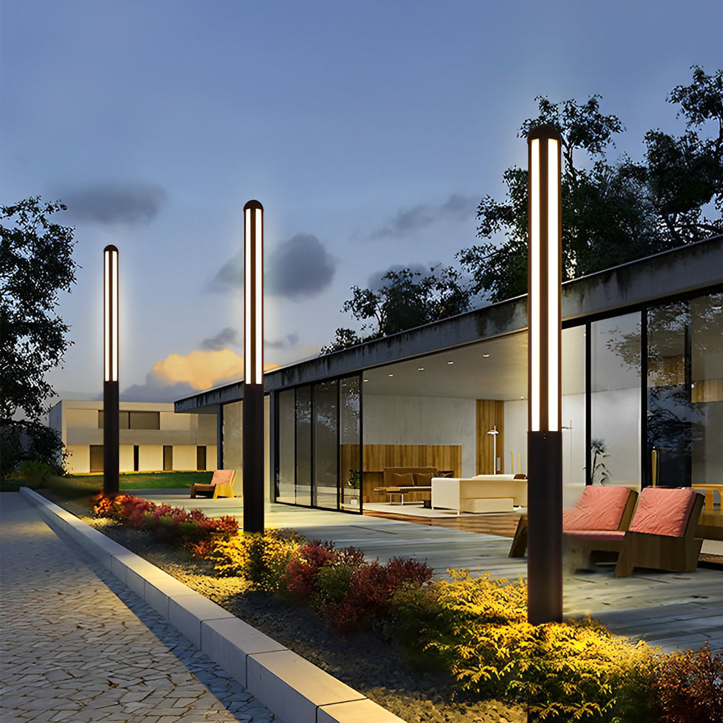 Luminara | Stylish Modern Black Outdoor LED Garden Bollard Light Fixture 2