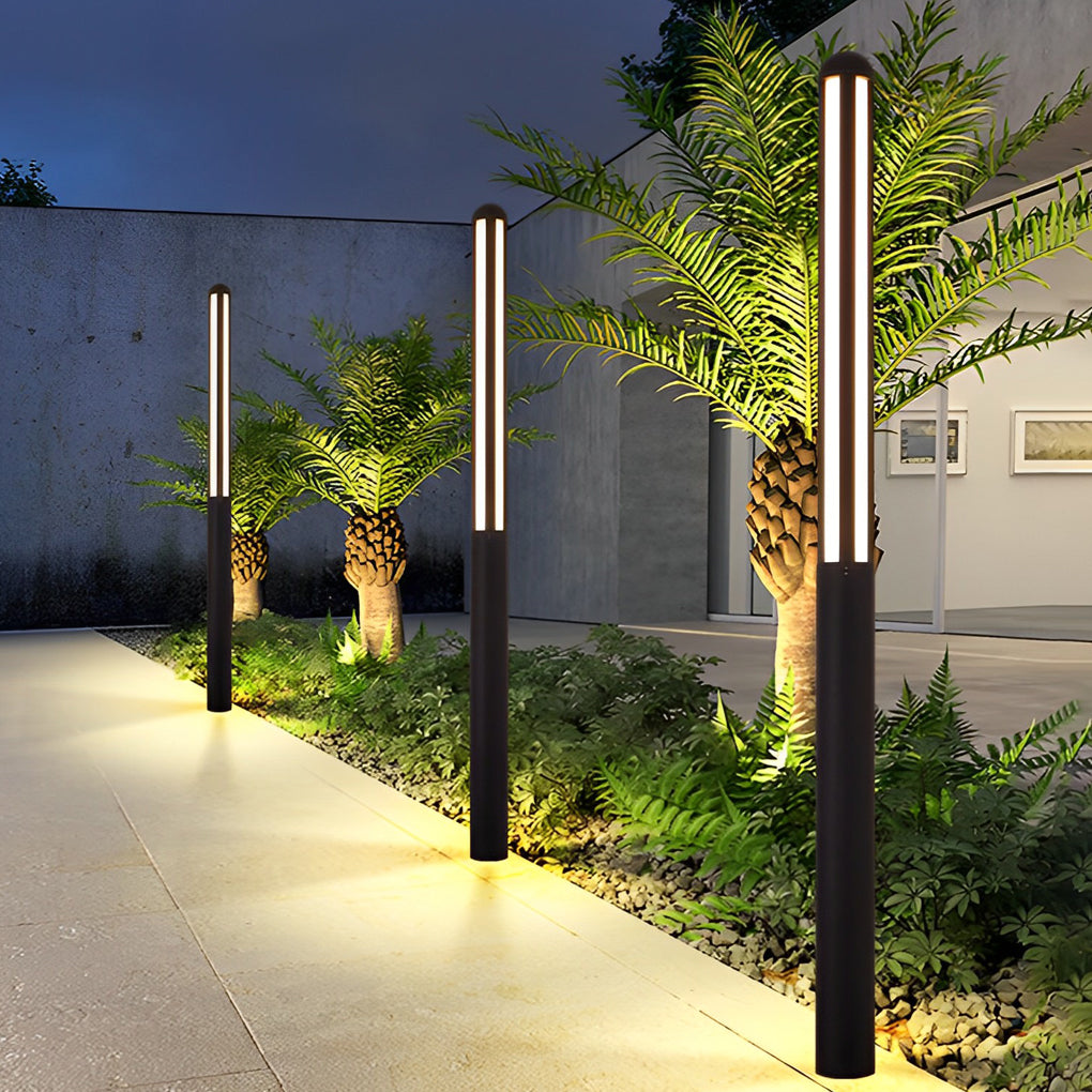 Luminara | Stylish Modern Black Outdoor LED Garden Bollard Light Fixture 3