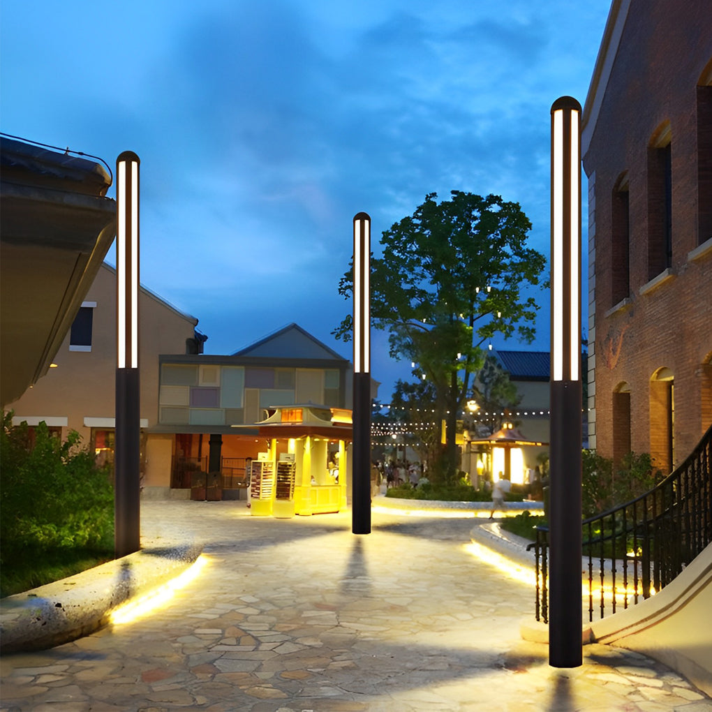Luminara | Stylish Modern Black Outdoor LED Garden Bollard Light Fixture 4