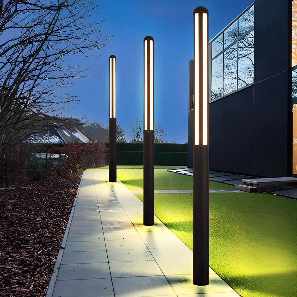 Luminara | Stylish Modern Black Outdoor LED Garden Bollard Light Fixture 5