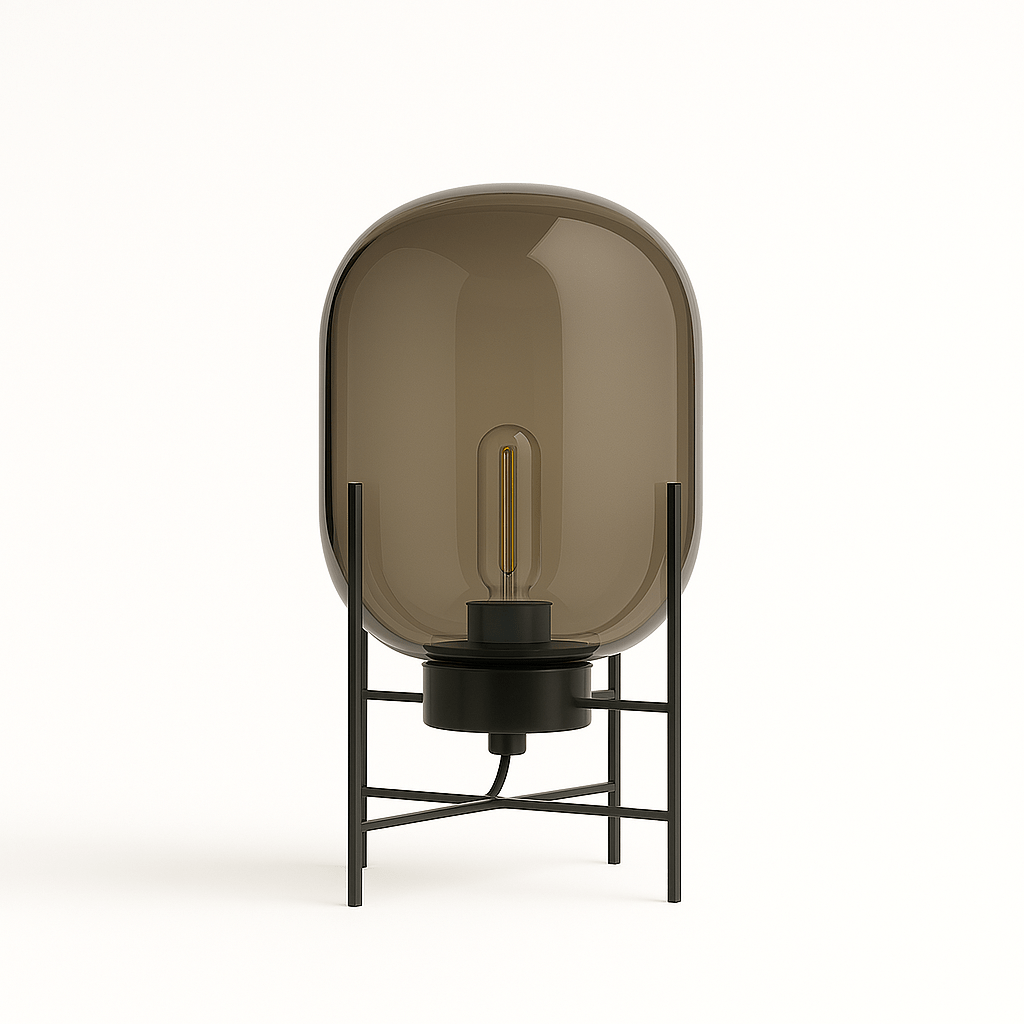 Luminara | Stylish Modern Glass and Iron Table Lamp for Bedside or Desk 1