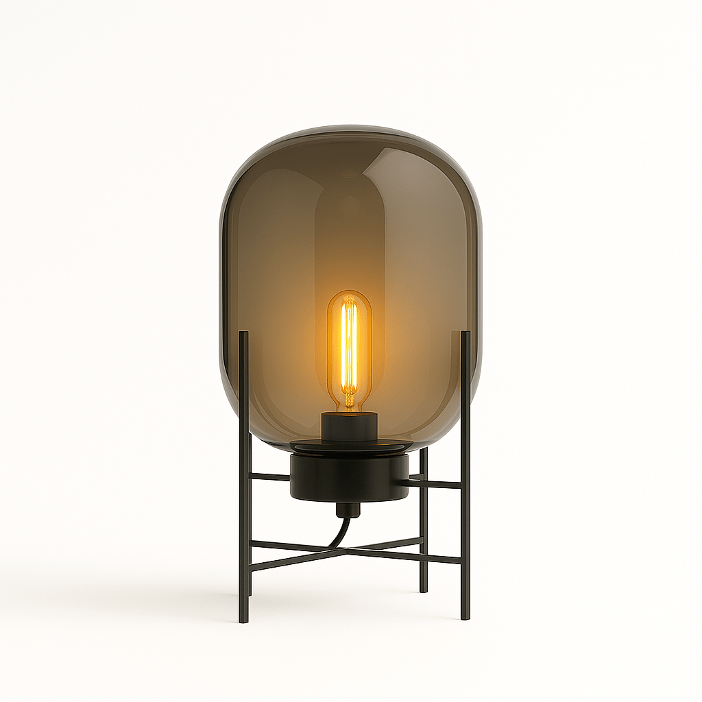 Luminara | Stylish Modern Glass and Iron Table Lamp for Bedside or Desk 2