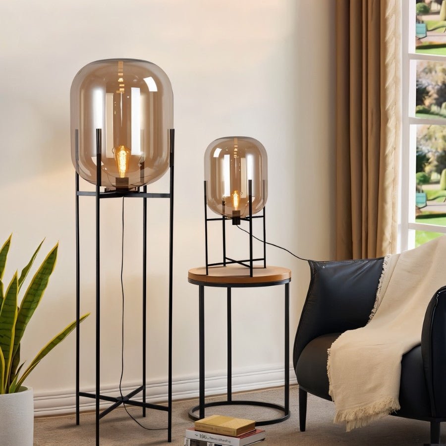 Luminara | Stylish Modern Glass and Iron Table Lamp for Bedside or Desk 4