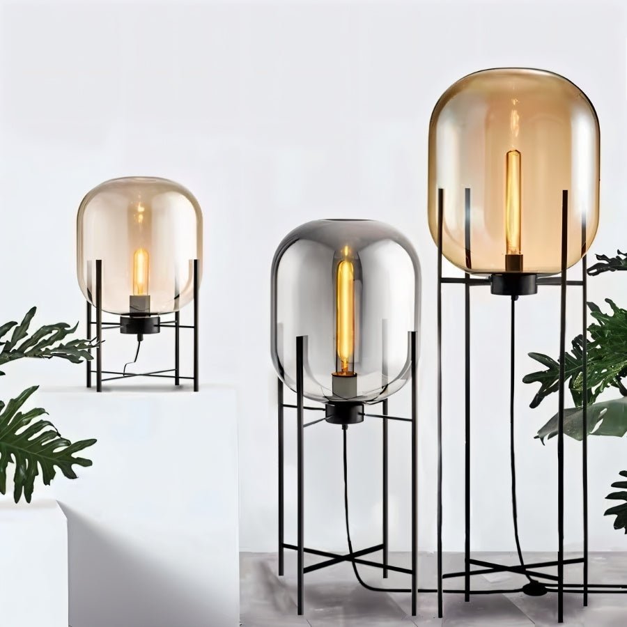 Luminara | Stylish Modern Glass and Iron Table Lamp for Bedside or Desk 6
