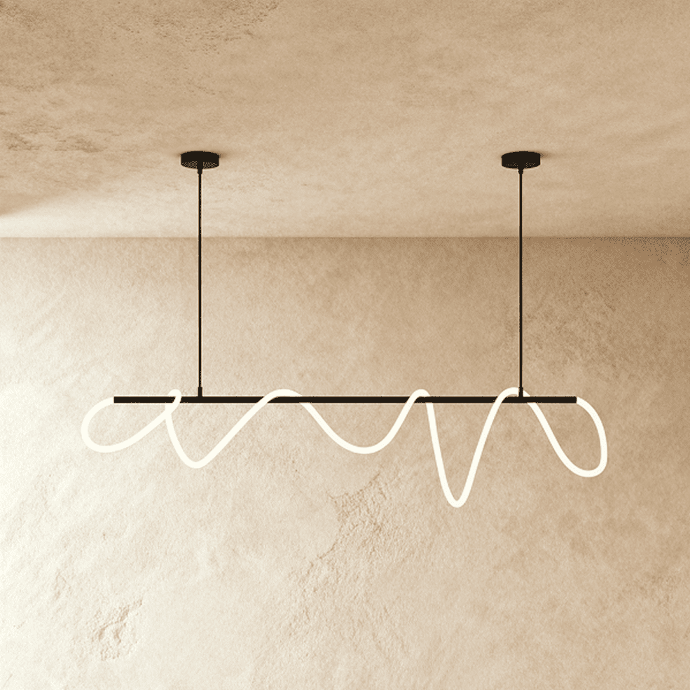 Freyza - LunaBlack | Modern Adjustable LED Minimalist Black Chandelier