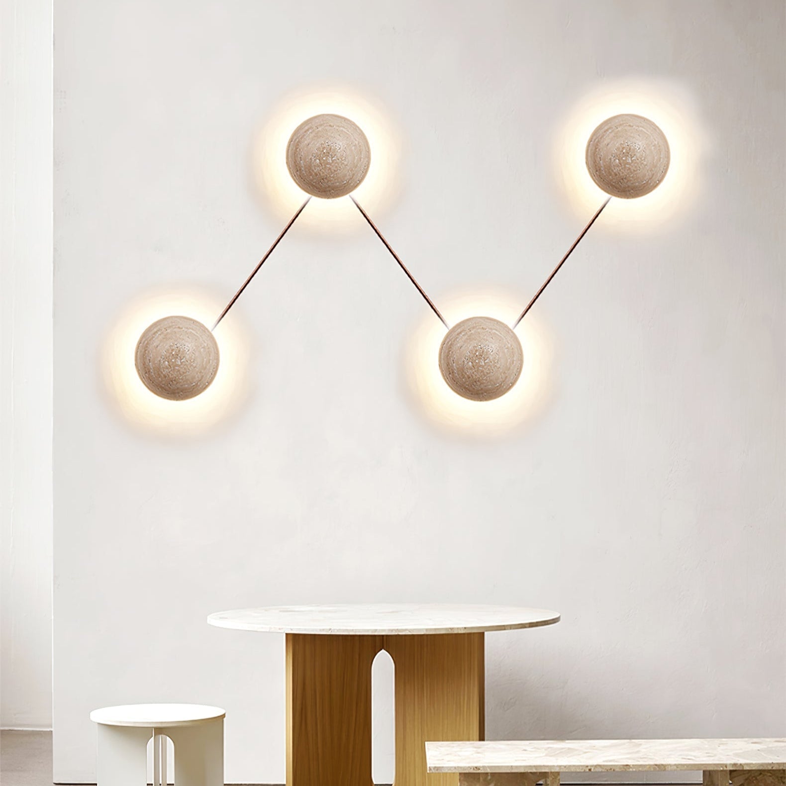 Freyza | Applique murale minimaliste en travertin Nyvarion – Chambre et couloir minimalistes