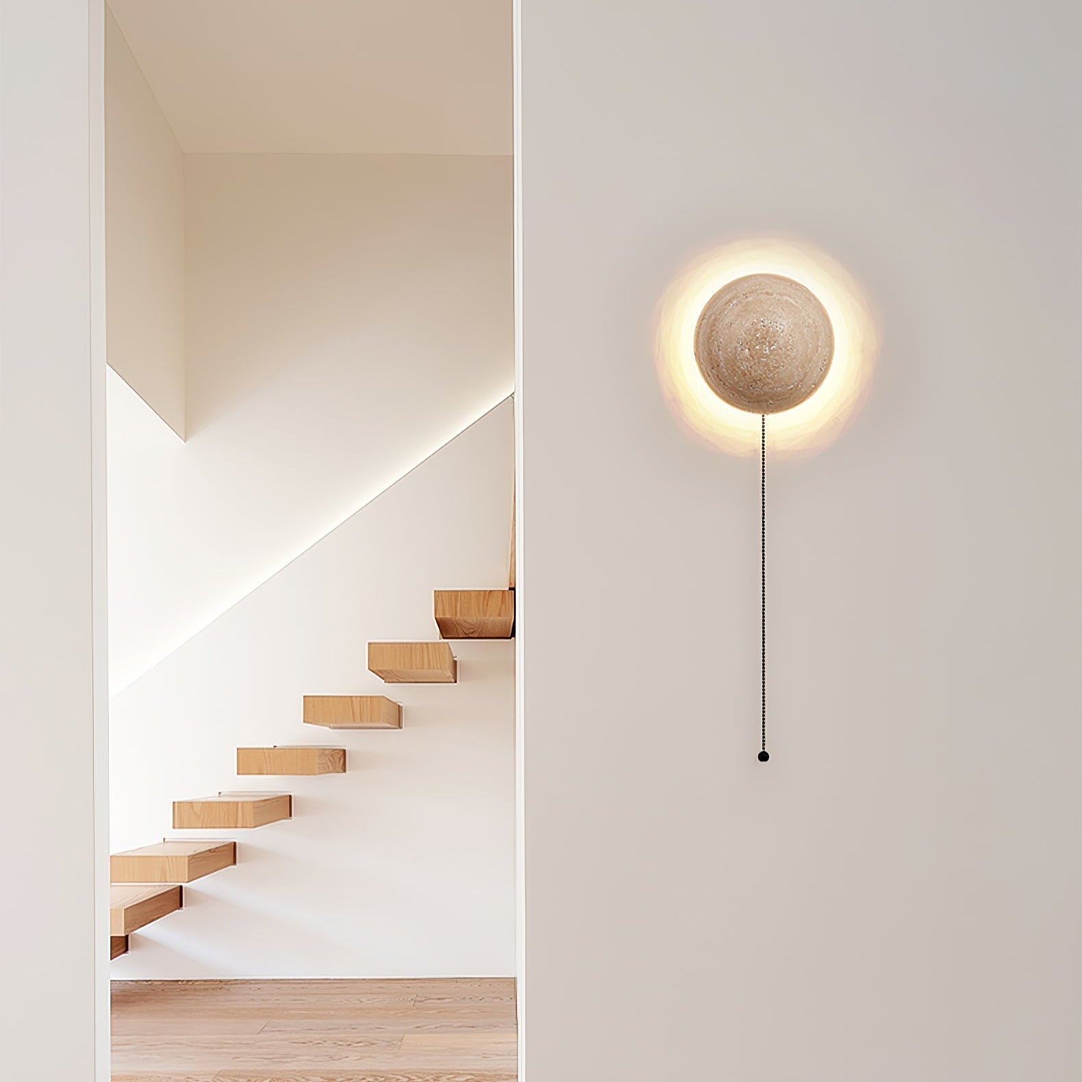 Freyza | Applique murale minimaliste en travertin Nyvarion – Chambre et couloir minimalistes