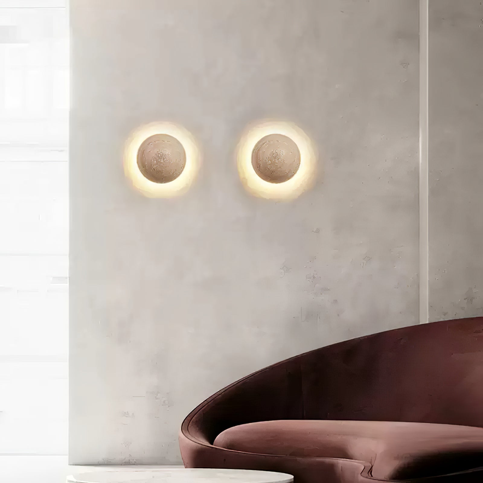 Freyza | Applique murale minimaliste en travertin Nyvarion – Chambre et couloir minimalistes