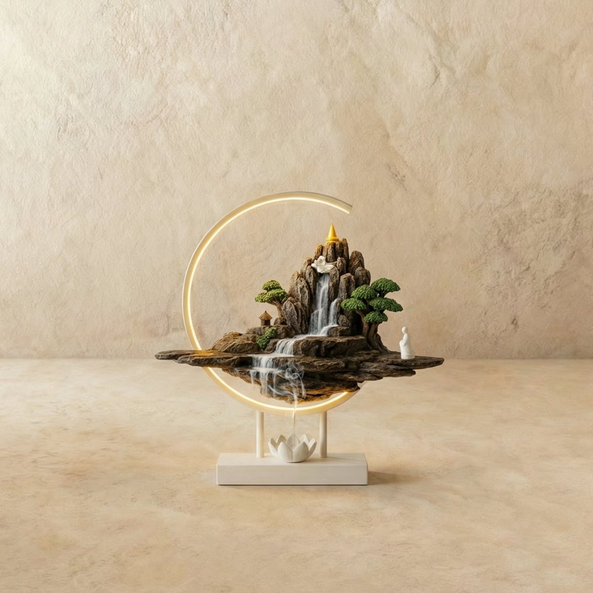 LunaraGlow | Elegant Spiritual LED Table Lamp and Incense Burner 0