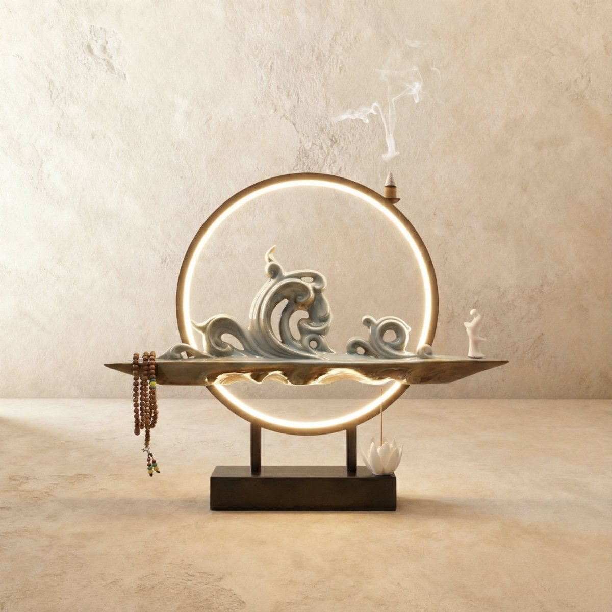 LunaraGlow | Elegant Spiritual LED Table Lamp and Incense Burner 3