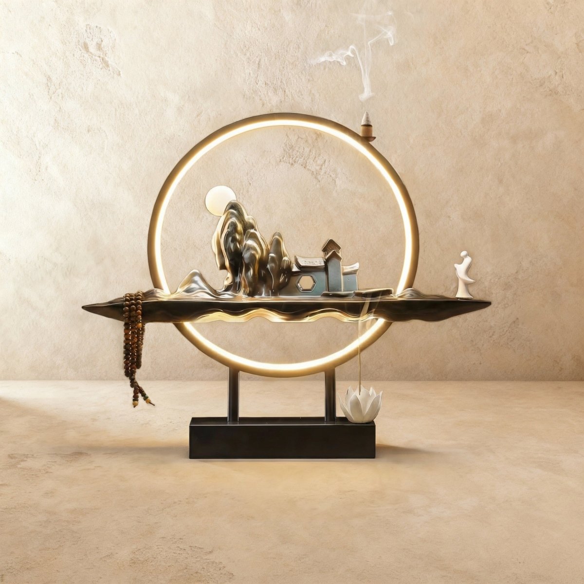 LunaraGlow | Elegant Spiritual LED Table Lamp and Incense Burner 4