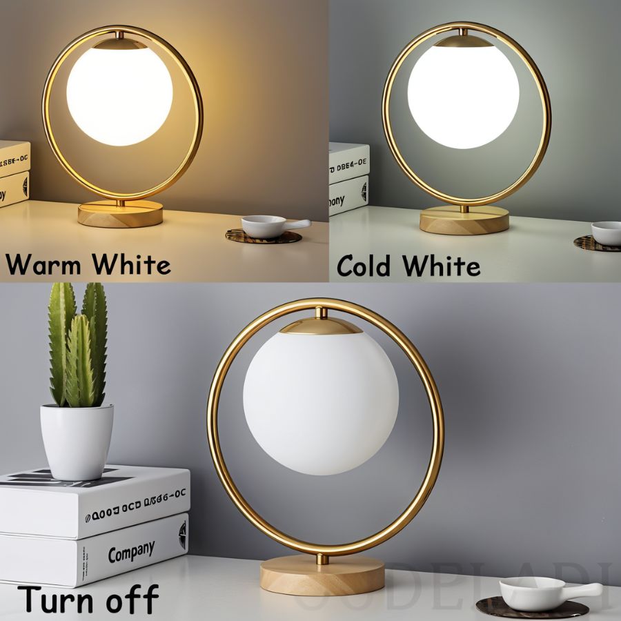 Lunara | Elegant Modern Gold Accent Table Lamp for Bedroom & Desk 6