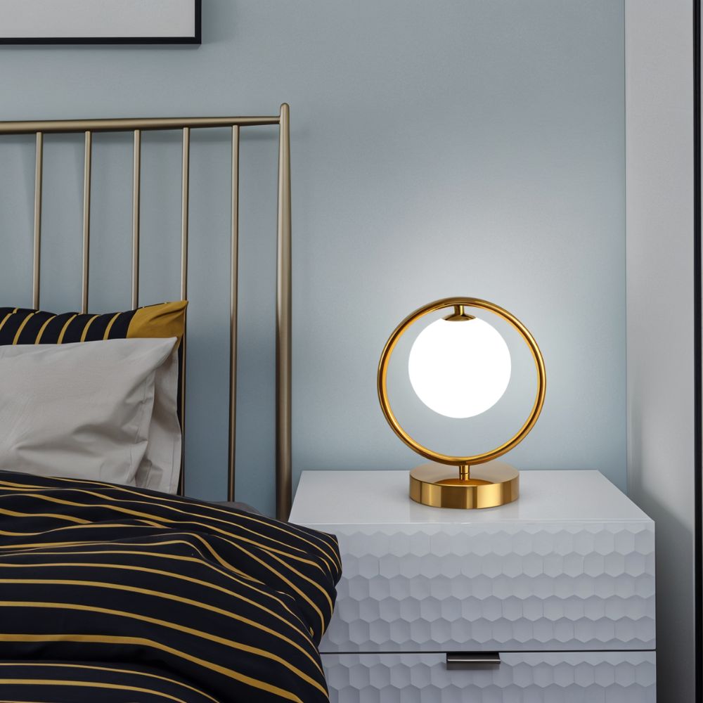 Lunara | Elegant Modern Gold Accent Table Lamp for Bedroom & Desk 7