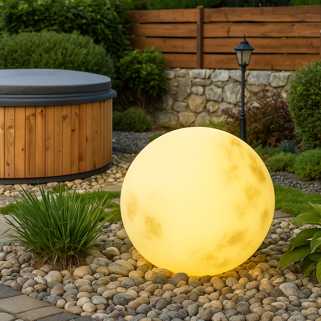 Freyza - Lunara | Elegant Solar Garden Moon Shaped Outdoor Light Fixture