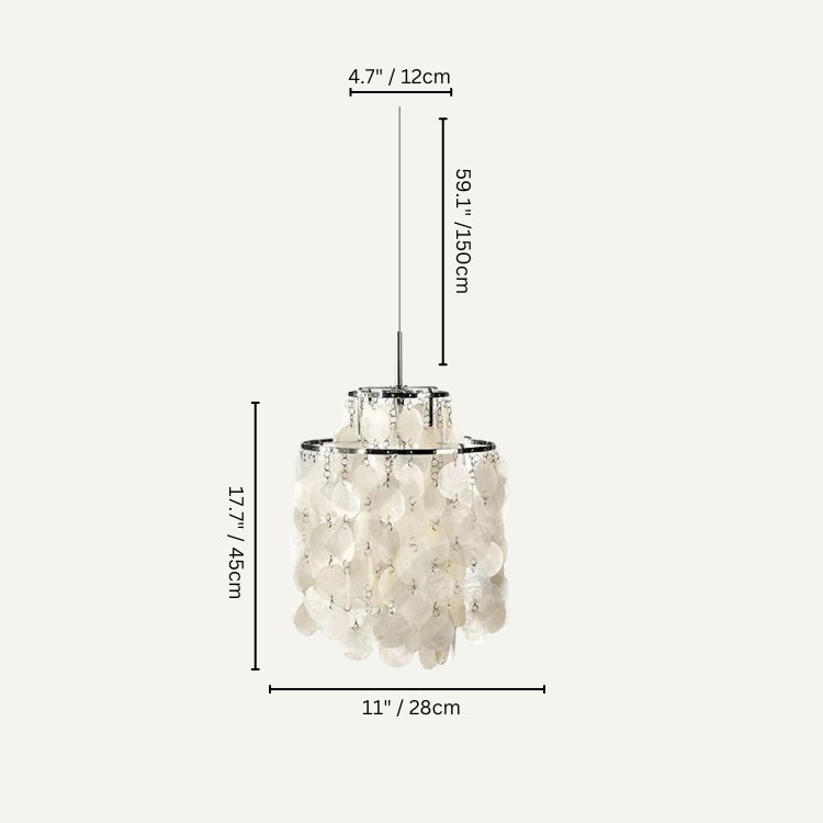 Freyza - Lunaria | Elegant Gold Capiz Shell Chandelier Lighting Fixture
