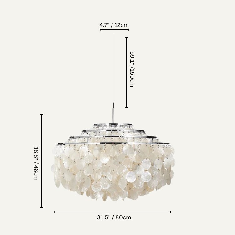 Freyza - Lunaria | Elegant Gold Capiz Shell Chandelier Lighting Fixture