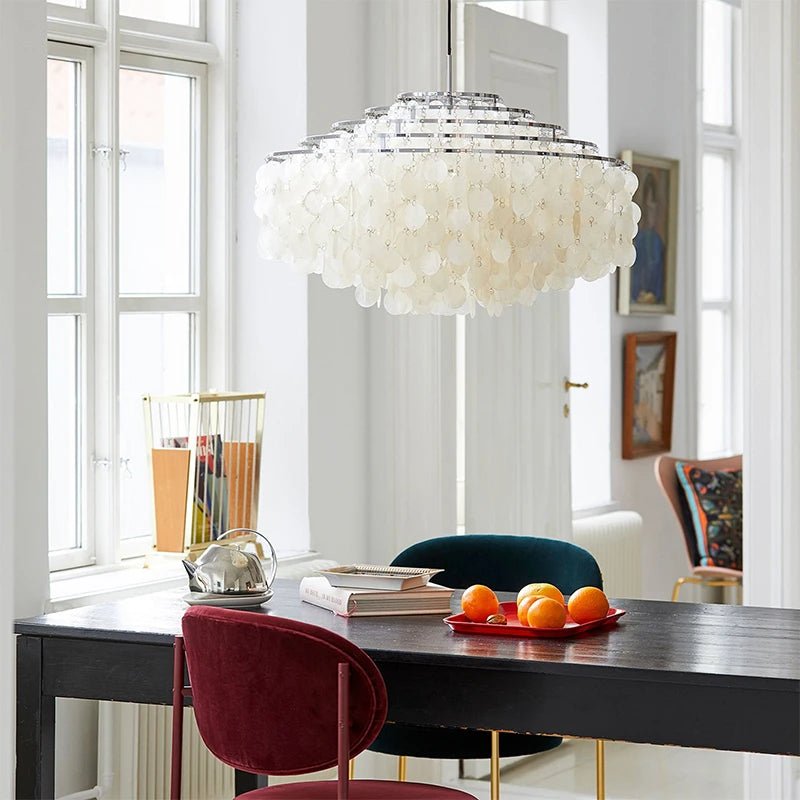 Freyza - Lunaria | Elegant Gold Capiz Shell Chandelier Lighting Fixture