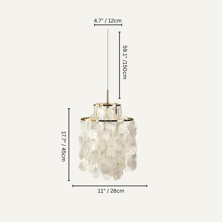 Freyza - Lunaria | Elegant Gold Capiz Shell Chandelier Lighting Fixture