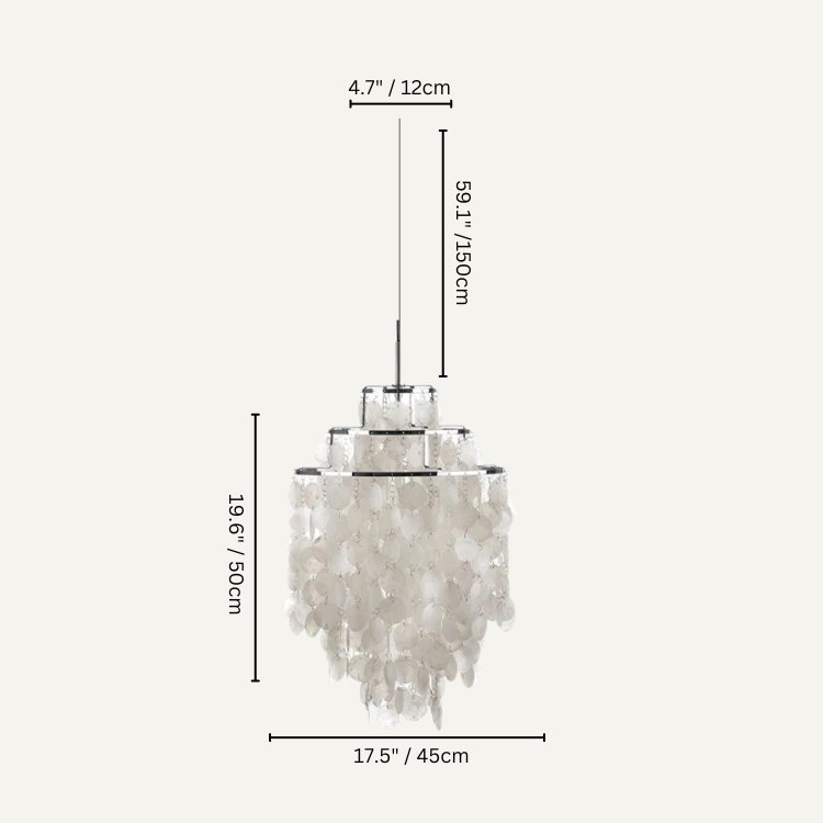 Freyza - Lunaria | Elegant Gold Capiz Shell Chandelier Lighting Fixture
