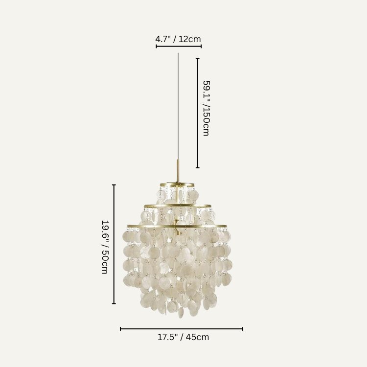 Freyza - Lunaria | Elegant Gold Capiz Shell Chandelier Lighting Fixture