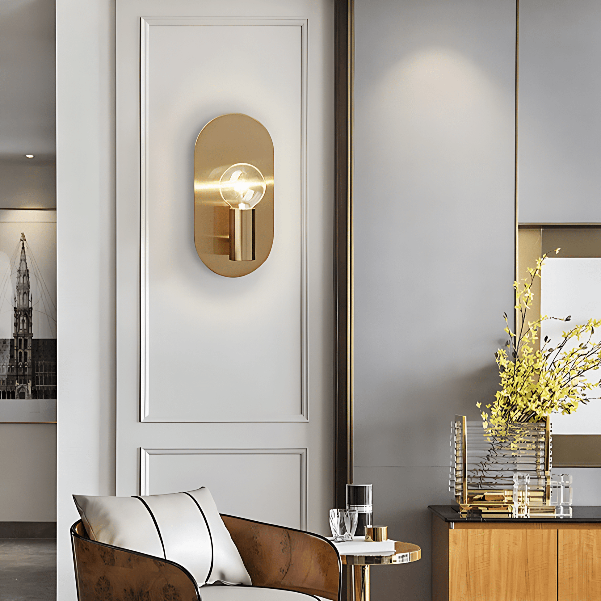 Lunaria | Elegant Minimalist Oval Wall Sconce Light Fixture 0