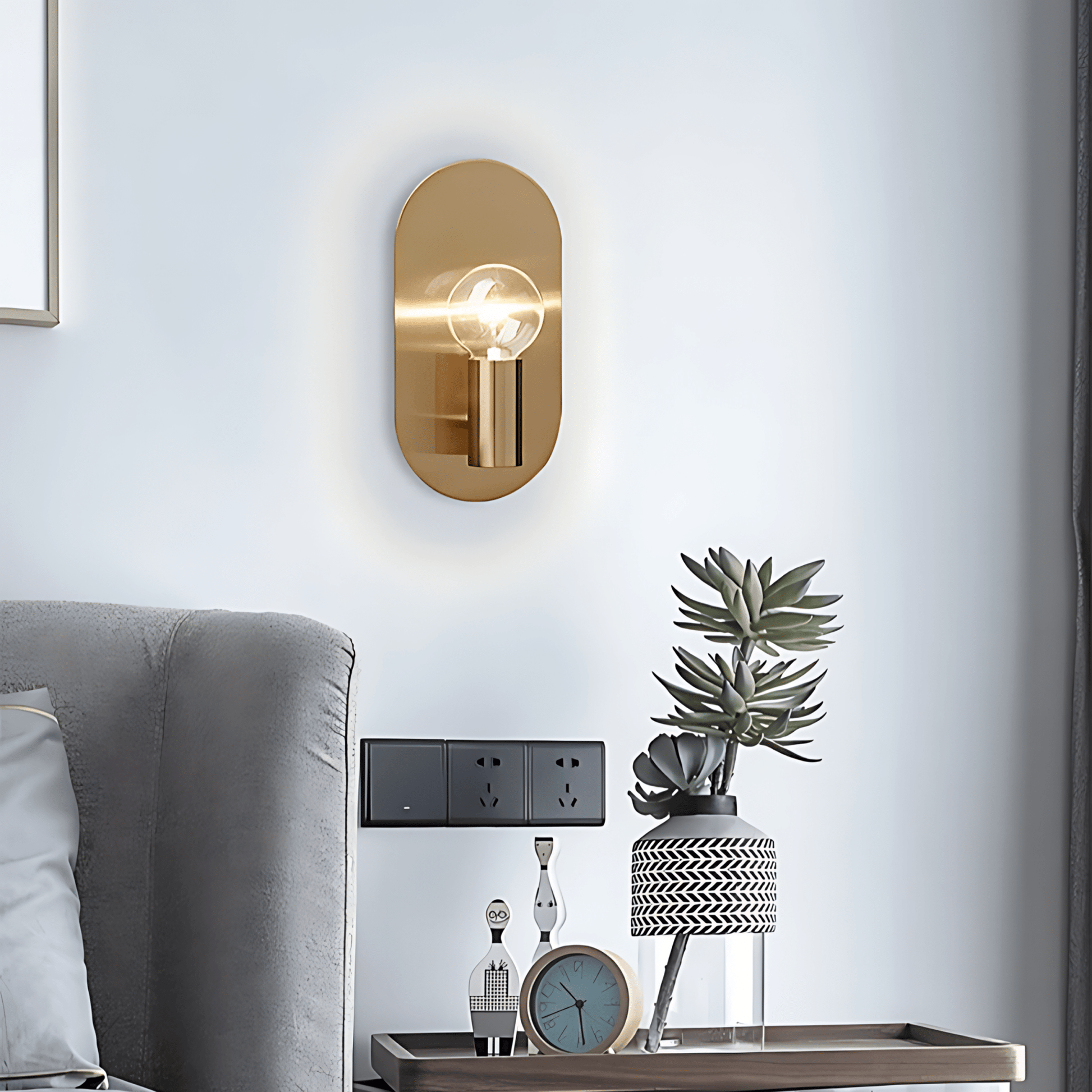 Lunaria | Elegant Minimalist Oval Wall Sconce Light Fixture 7