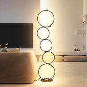 Lunaria | Modern Black Floor Lamp with Five-Layered Ring Design 0
