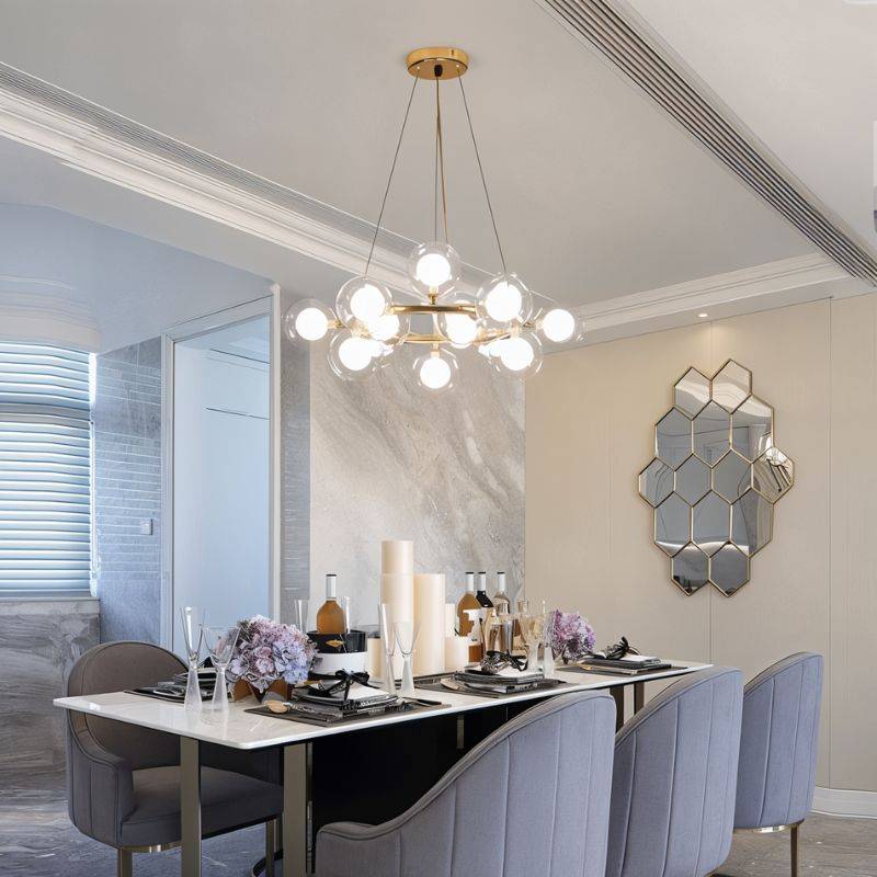 Freyza - Lunaris | Elegant Modern Iron Circular Chandelier Light with LED Bulbs