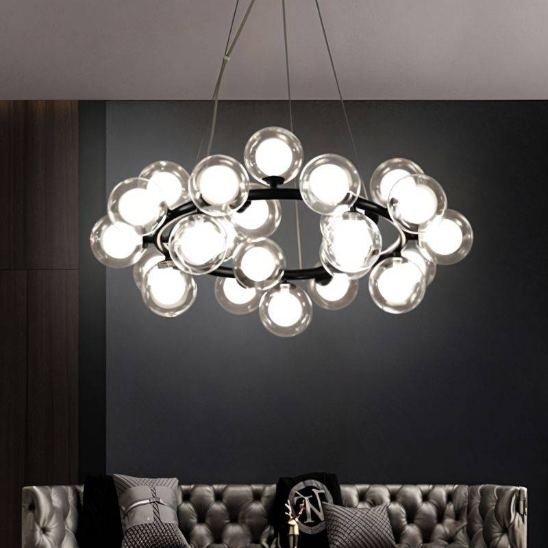 Freyza - Lunaris | Elegant Modern Iron Circular Chandelier Light with LED Bulbs