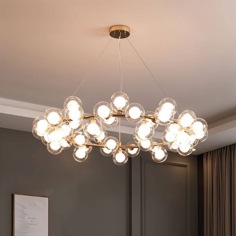 Freyza - Lunaris | Elegant Modern Iron Circular Chandelier Light with LED Bulbs