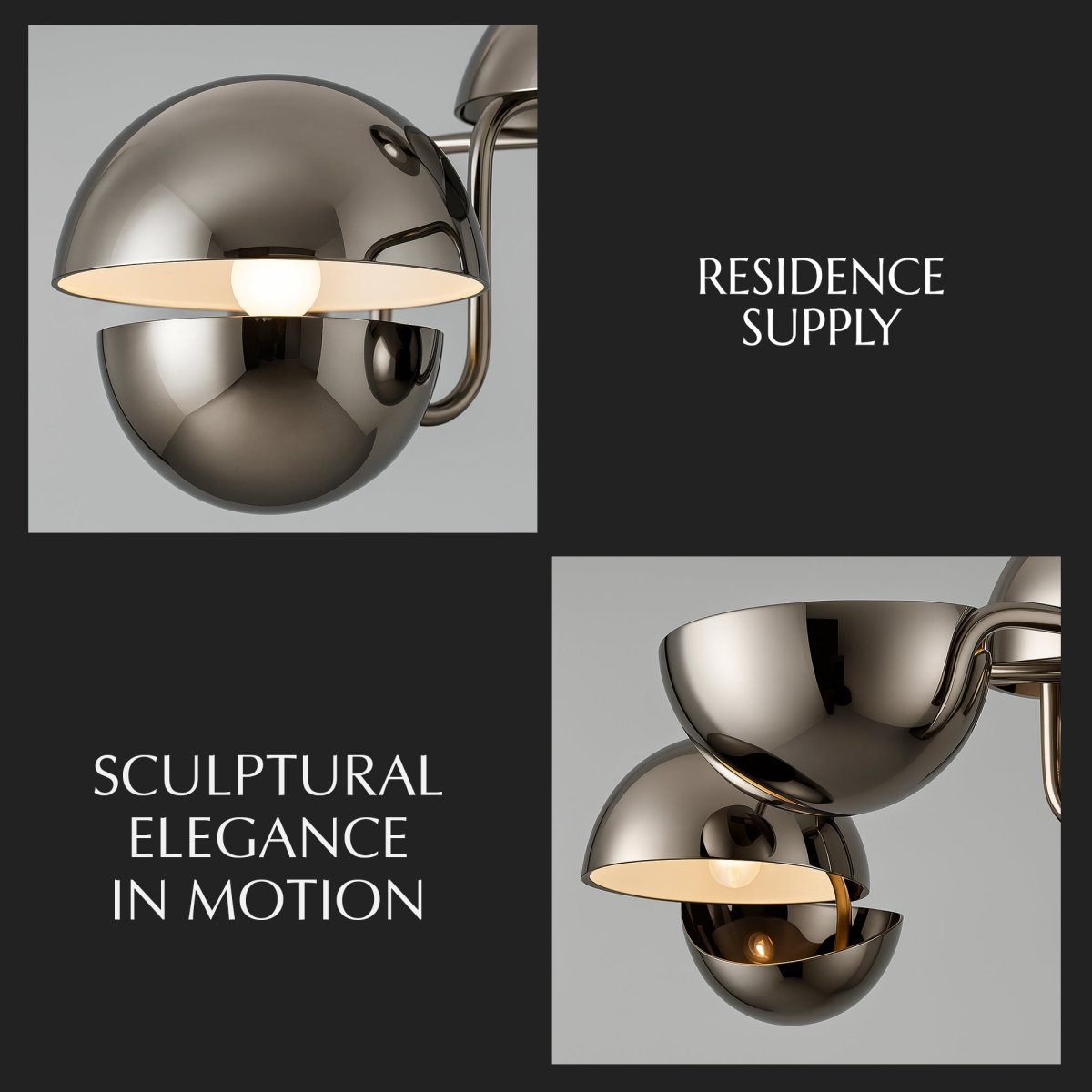 Freyza - Elegant Modern Polished Metal Sphere Chandelier