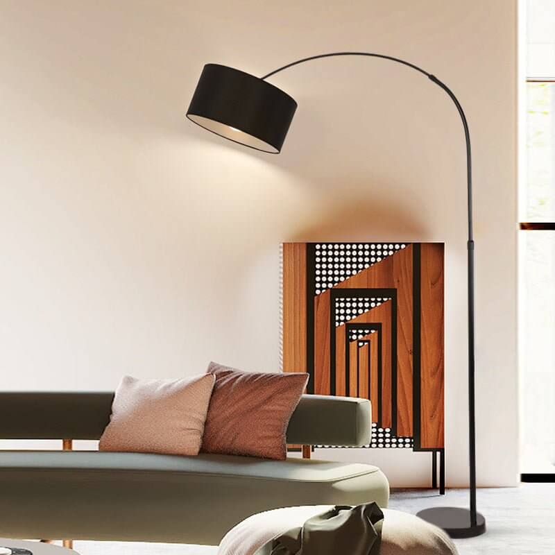 Lunaris | Modern Adjustable Black Arc Floor Lamp with Marble Base 0