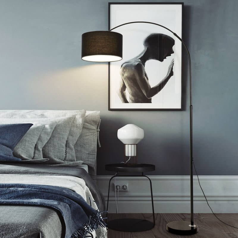 Lunaris | Modern Adjustable Black Arc Floor Lamp with Marble Base 2
