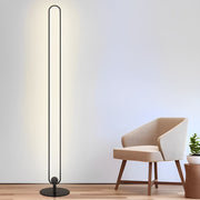 Lunaris | Modern Black Oval Standing Floor Lamp with Warm LED Light 0