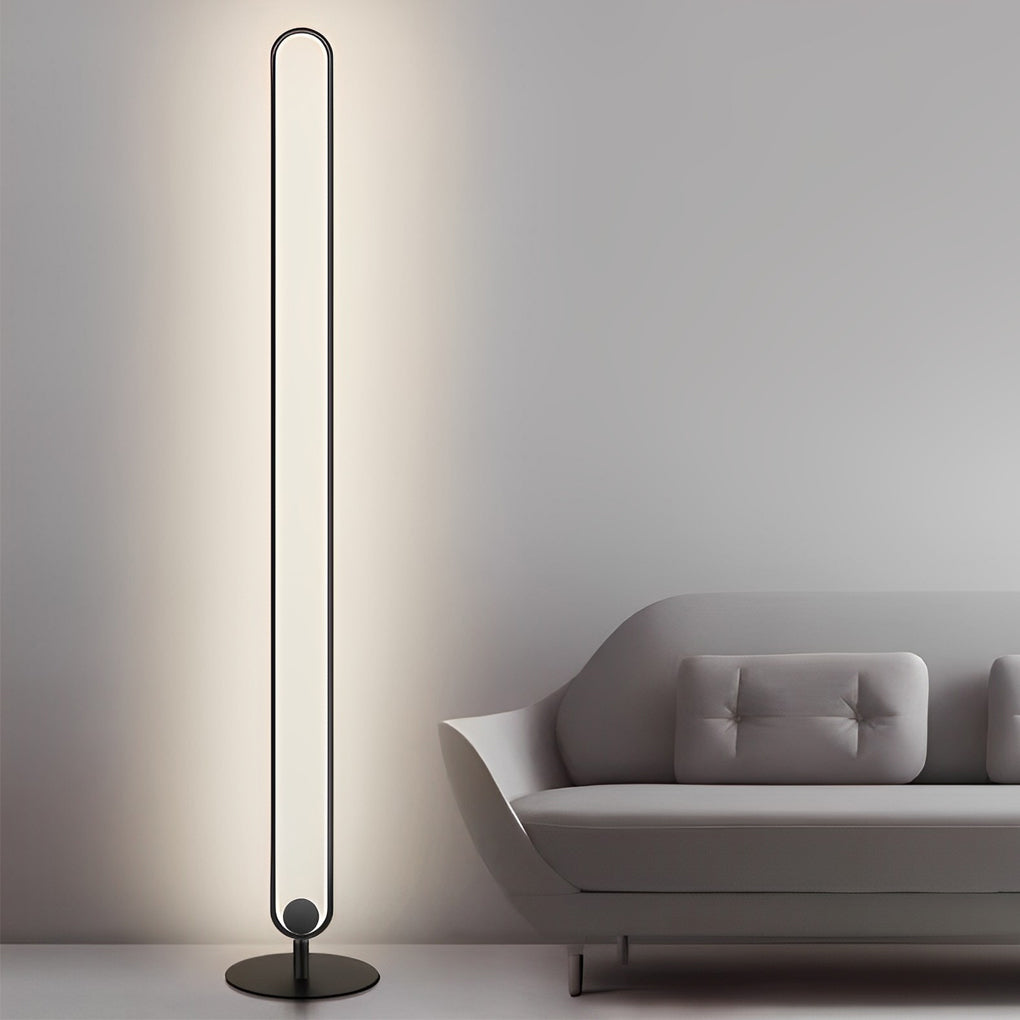 Lunaris | Modern Black Oval Standing Floor Lamp with Warm LED Light 3